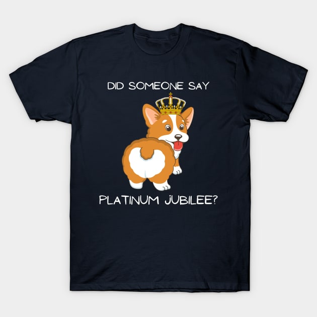 Funny Corgi Platinum Jubilee 2022 T-Shirt by Katebi Designs